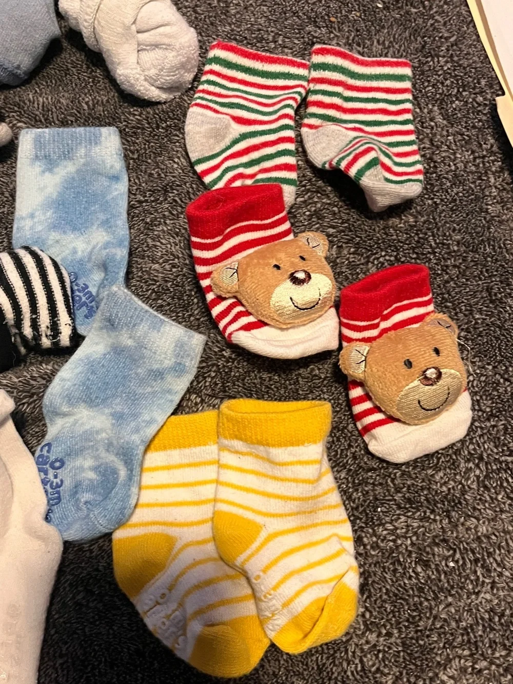 Kids Red Bear Stripe Socks - Brand